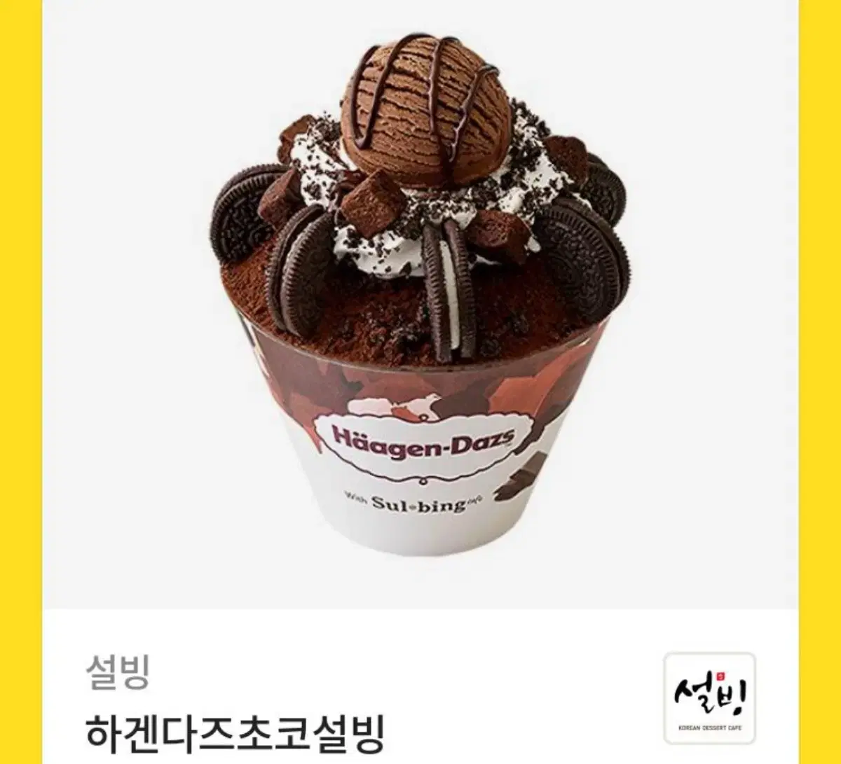 설빙 하겐다즈 초코설빙